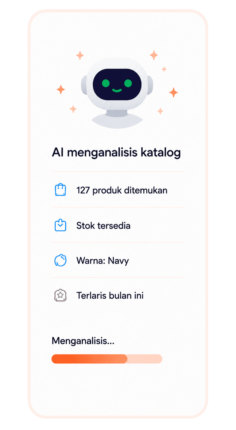 AI menganalisis katalog dan stok produk