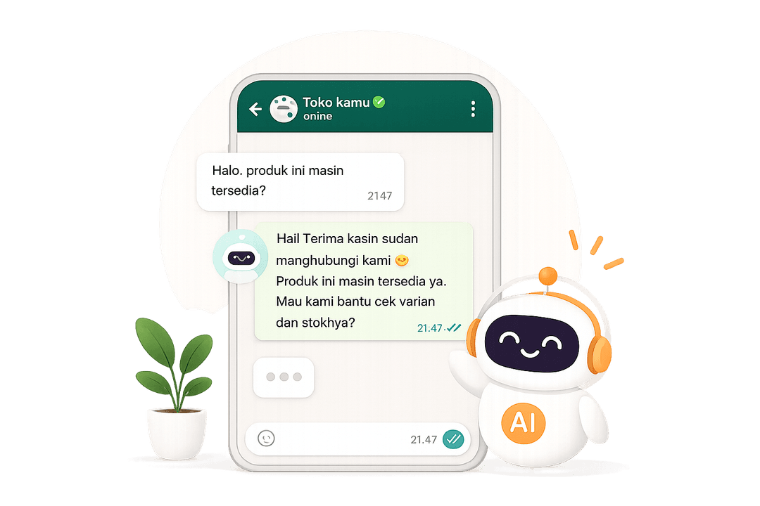 AI membalas chat WhatsApp pelanggan secara otomatis