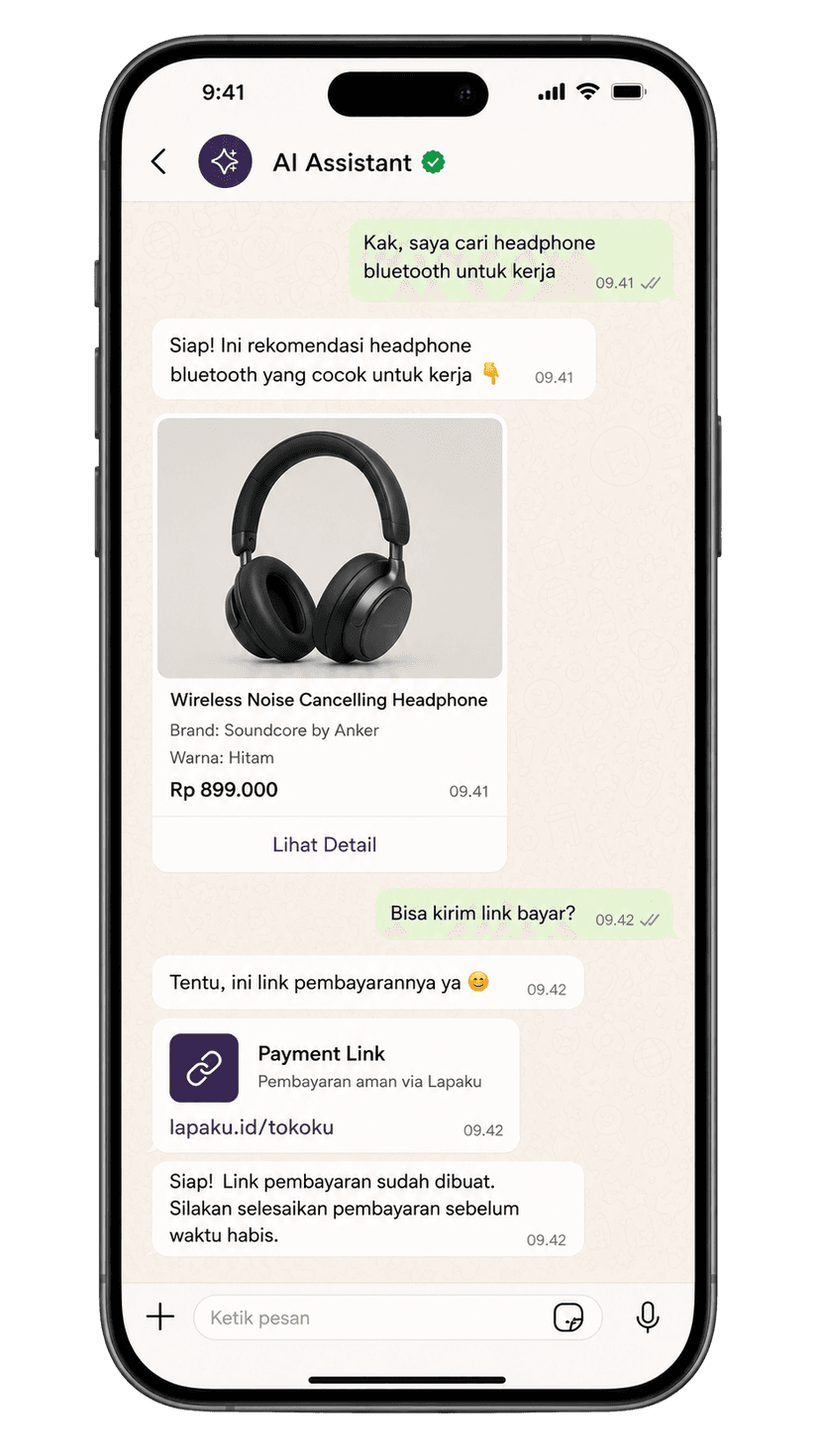 AI Assistant WhatsApp conversation
